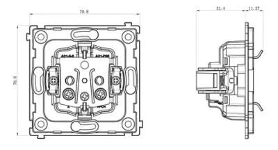 Donel Розетка, механизм розетки Schuko с заземляющим контактом 16А 250 В на винтах R98, DA18800