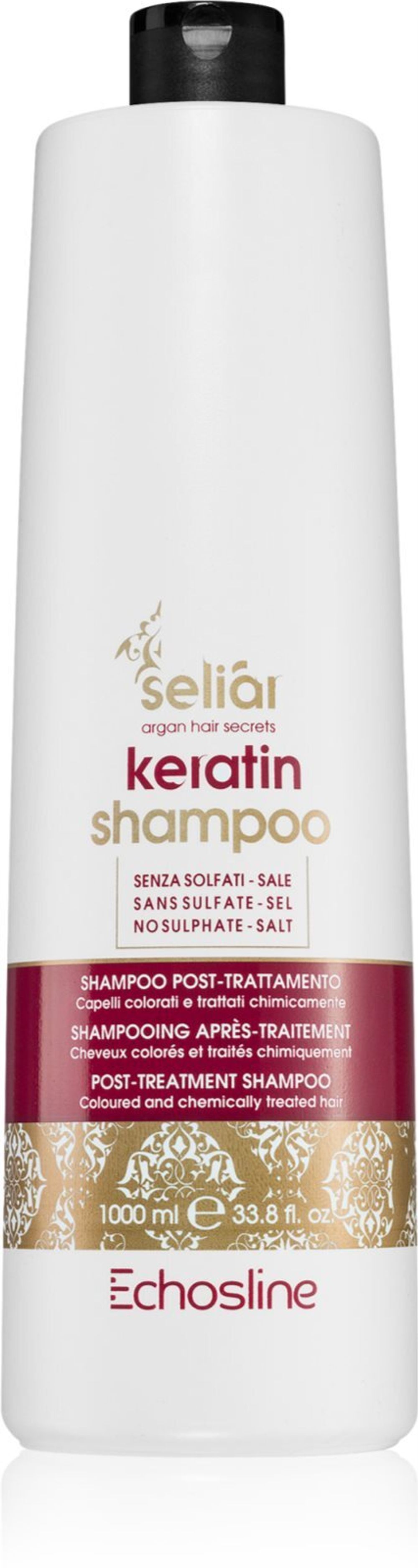 Echosline Seliár Keratin - шампунь для химически обработанных и механически поврежденных волос. /   1000  ml  / GTIN 8033210297368