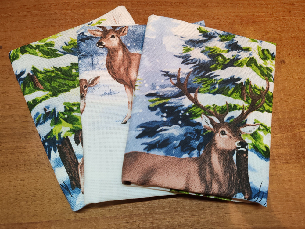 Набор кухонных полотенец, 3 шт , 45х60 см , рогожка