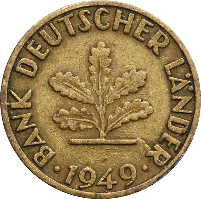 5 пфеннигов 1949 Германия (ФРГ) VF