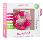 Розовое эрекционное кольцо с вибрацией Sixshot (Цвет: розовый)