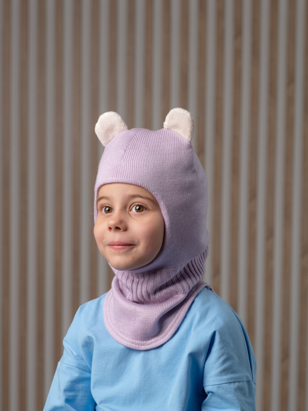 Шлем зимний вязаный (Черничное мороженое) МИО