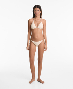 OYSHO Топ бикини с треугольными чашками из кроше, экрю