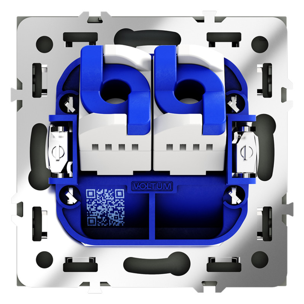 Розетка компьютерная встраиваемая VOLTUM S70 двойная RJ45+RJ45 кат.6, (графит)