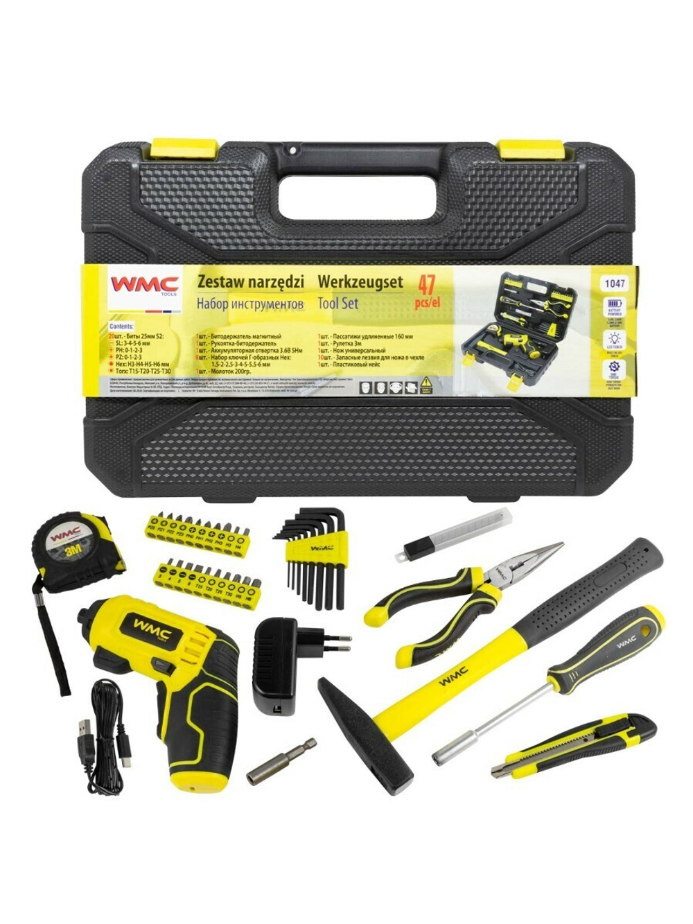 Набор инструментов 47 предметов WMC TOOLS 1047 WMC TOOLS WMC-1047