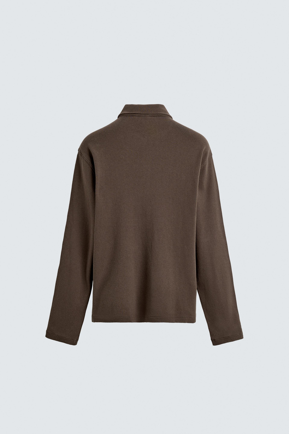 ZARA ПОЛО ИЗ ХЛОПКА С ВОРСИСТОЙ ТЕКСТУРОЙ ORIGINS, КОРИЧНЕВЫЙ