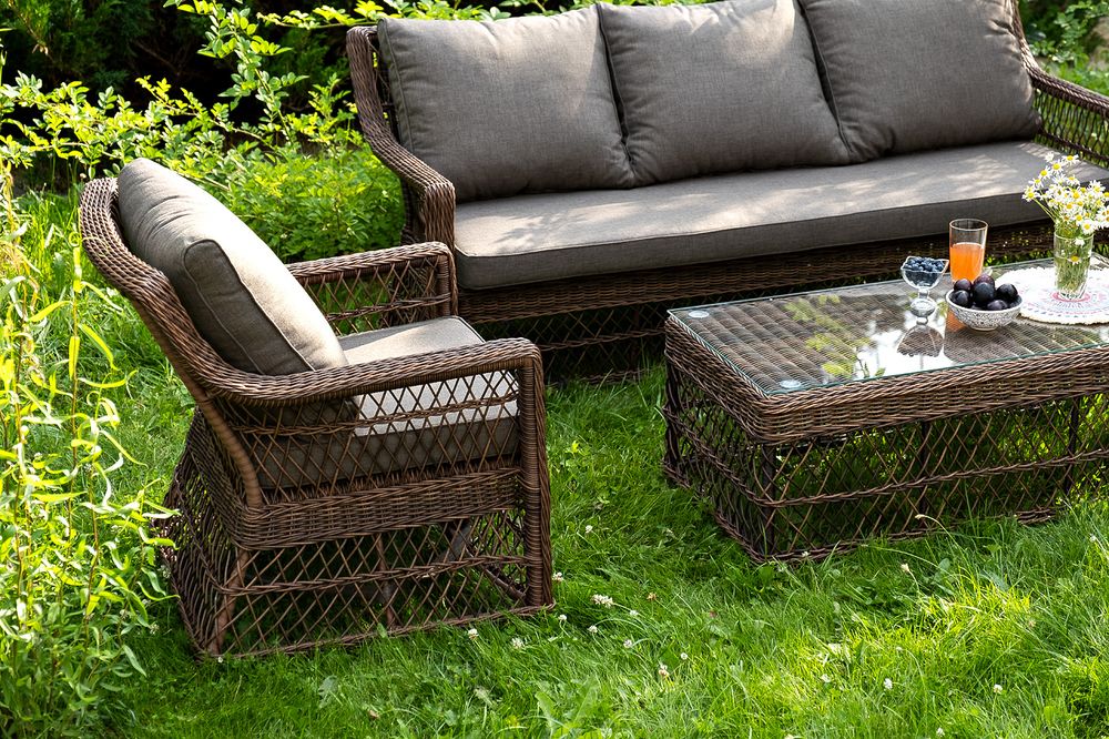 "Гранд Латте" лаунж-зона из искусственного ротанга, цвет коричневый