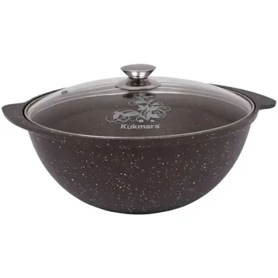 Казан для плова 3,5л со стекл. крышкой АП (кофейный мрамор) кмк37а