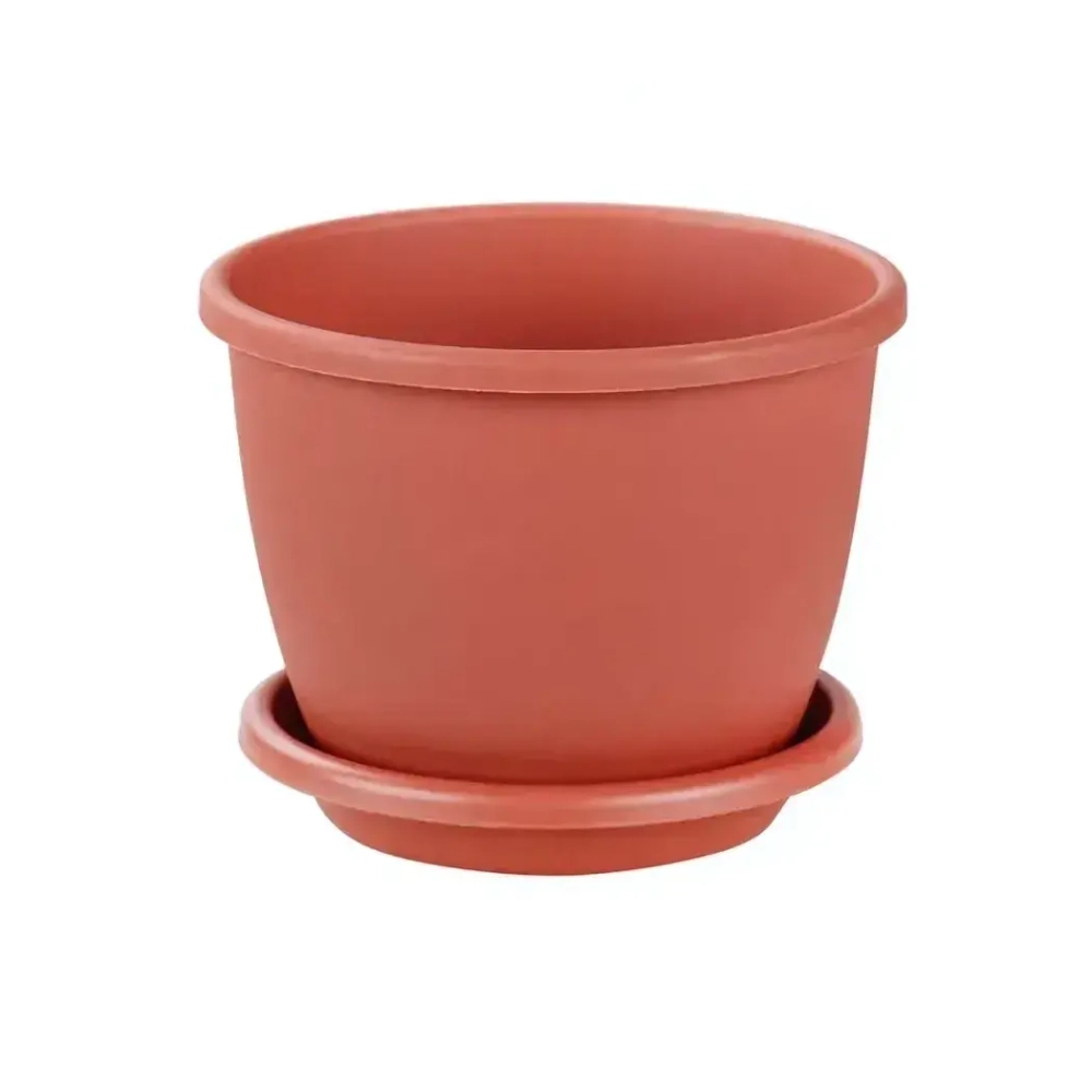 Горшок цветочный Афина 5,5л (с поддоном) (коричневый)