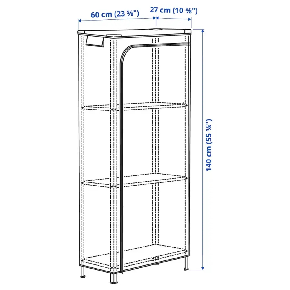 Стеллаж с чехлом - IKEA HYLLIS, 60х27х140 см, оцинкованный, ХИЛЛИС ИКЕА