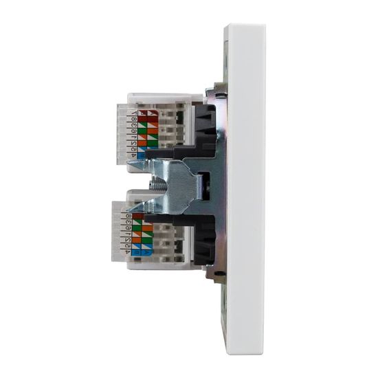 Розетка STRONG компьютерная двойная RJ45+RJ45 кат6 с/у жемчуг KRANZ