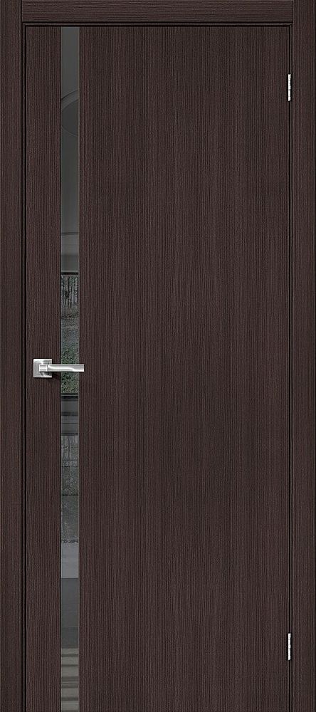 Дверь Браво-1.55 / Цвет Wenge Melinga / Стекло Mirox Grey / Двери Браво