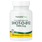 NaturesPlus, Shot-O-B12®, длительное высвобождение, 5000 мкг, 60 таблеток