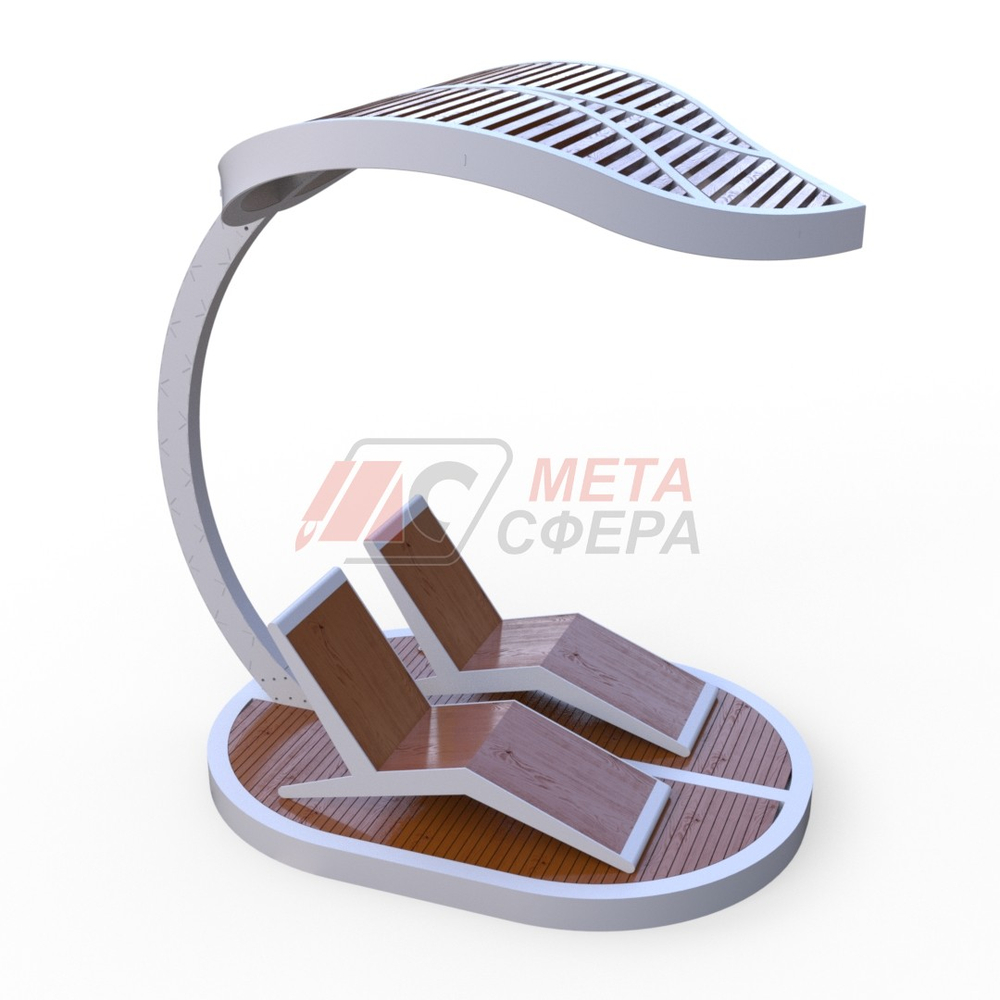 Пергола Лист с шезлонгами