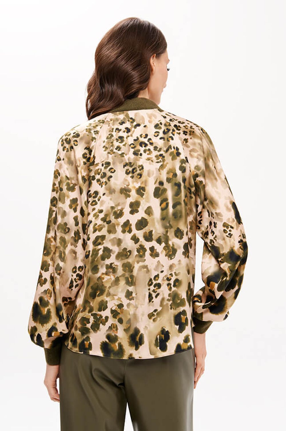 23415 Блузка женская (зеленый принт)