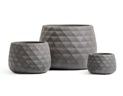 Кашпо TREEZ ERGO - серия Diamond - Низкая чаша - Мокко