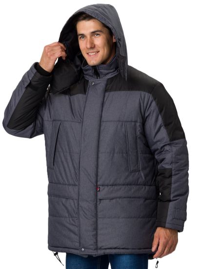 Куртка зимняя Премиум CH (тк.Мембрана), т.серый меланж/черный