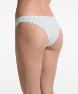 OYSHO Набор из 3 пар трусов-бразильяно из хлопковой смеси в рубчик, синий