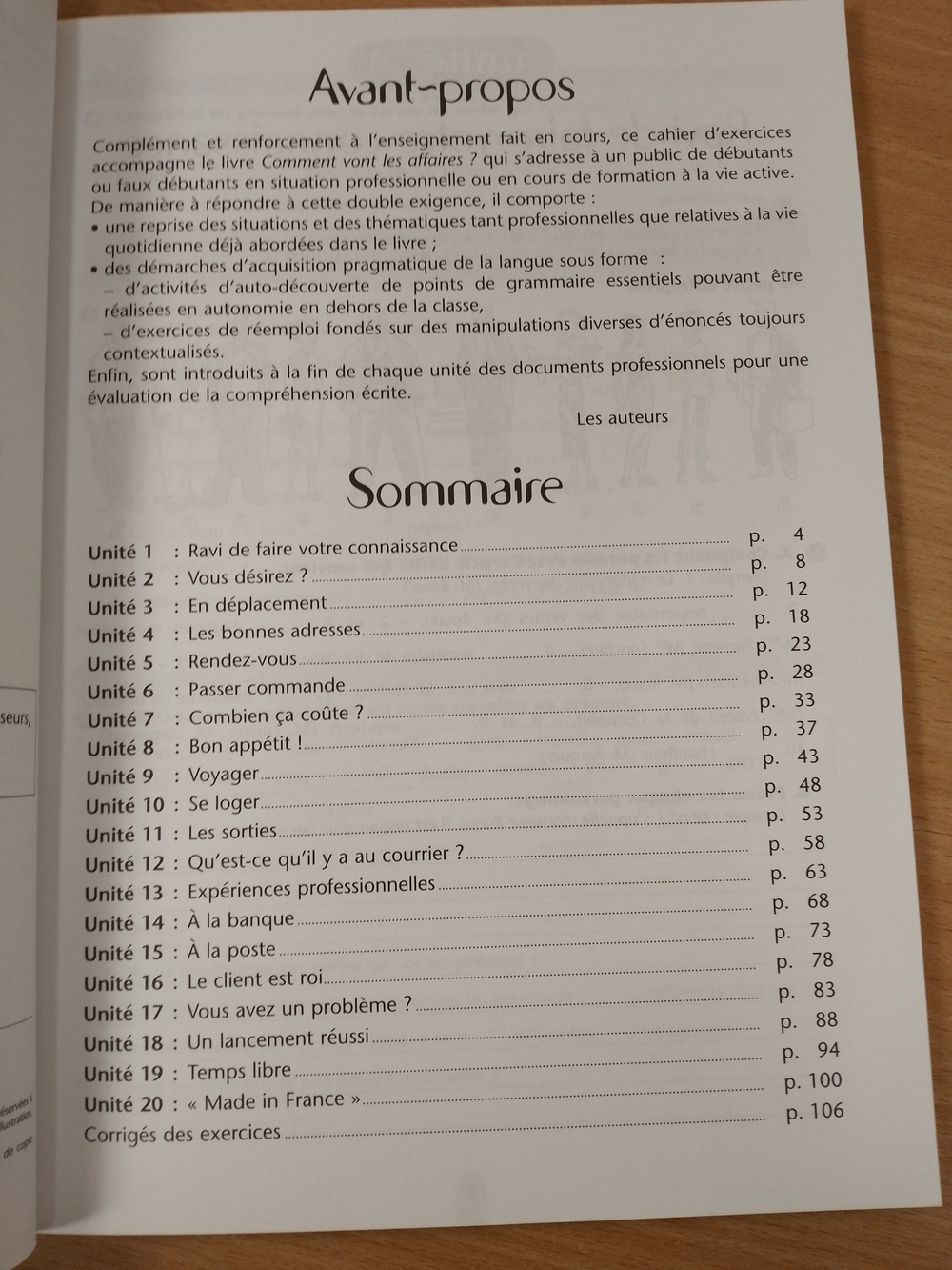 Comment vont les affaires?: Cahier d'exercices