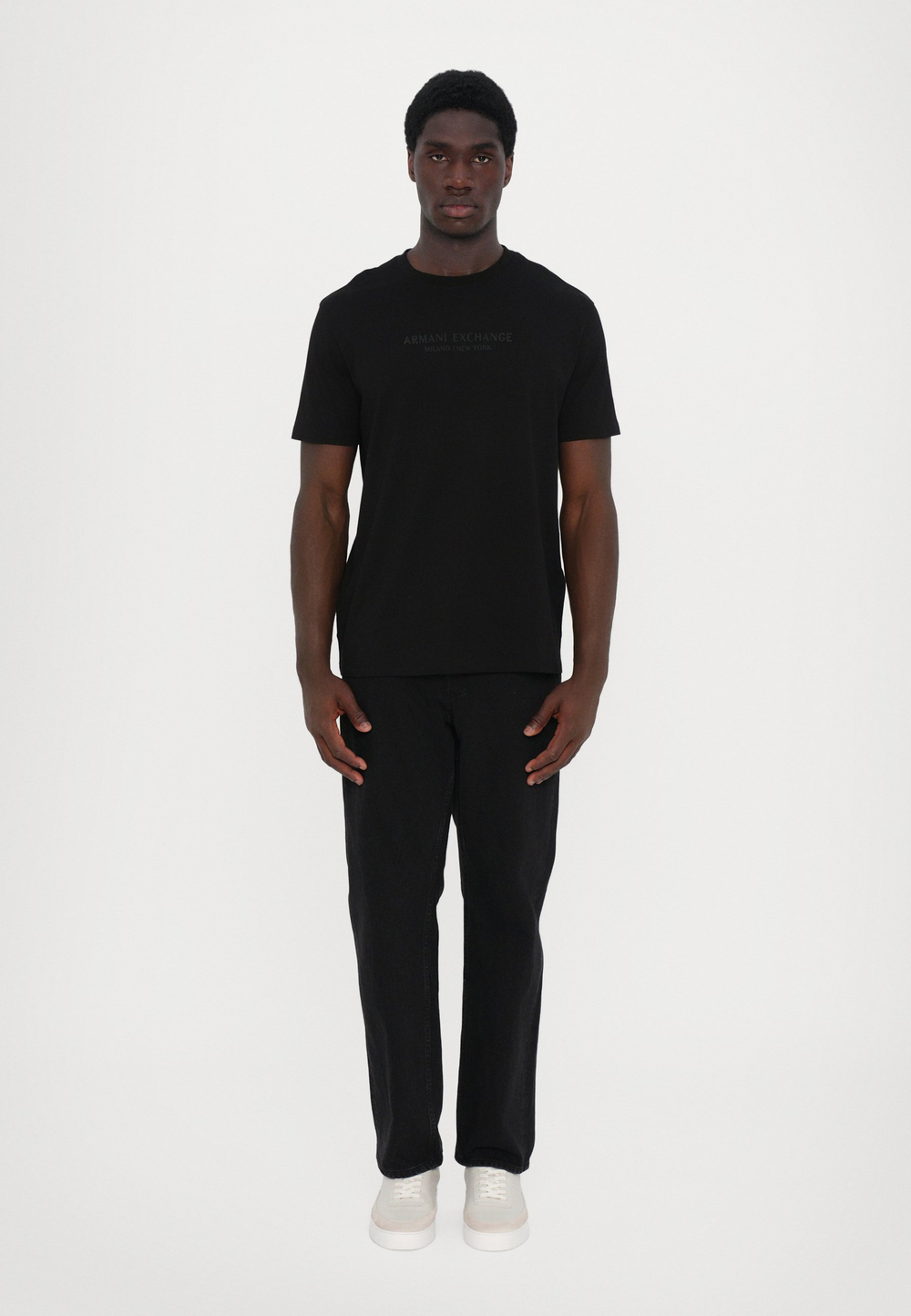 Armani Exchange T-SHIRT REGULAR FIT - Футболка с принтом - Чёрный