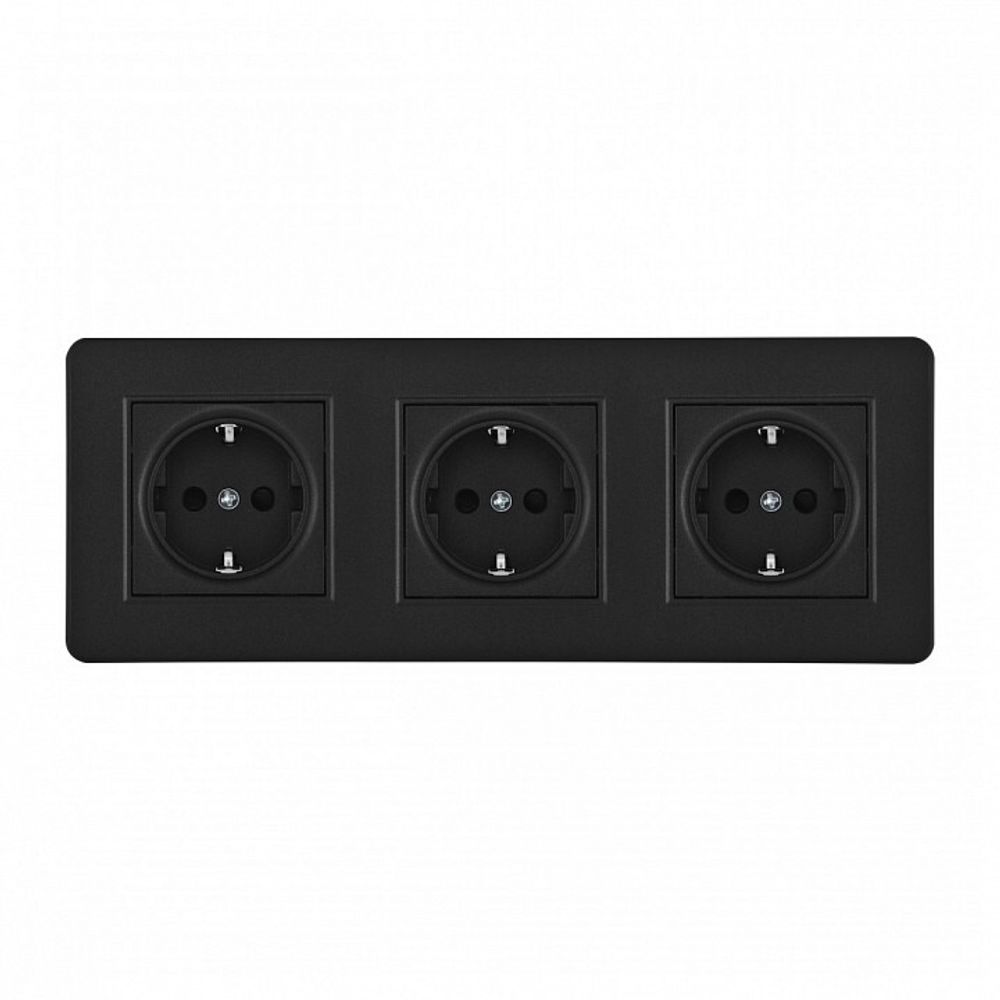 Розетка с заземлением и со шторкой Arte Milano SET16-3 SET16-3-40-1x3 black