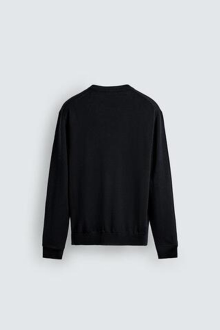 ZARA СВИТЕР ИЗ 100% ШЕРСТИ, ЧЕРНЫЙ