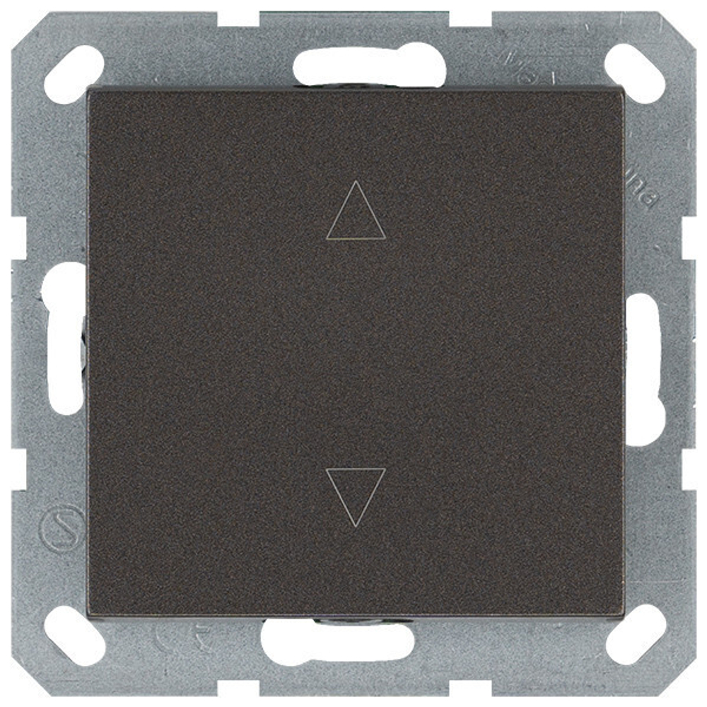 Выключатель одноклавишный для штор 10A 250V~ с накладкой, цвет Мокко