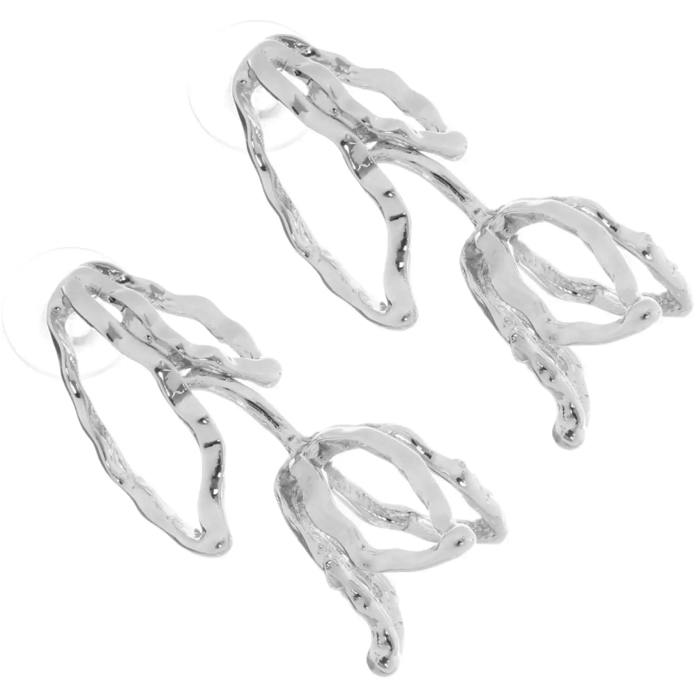 Серьги «ЭЛЛОДИ», тюльпаны, цвет золото и серебро, 4*1,5см