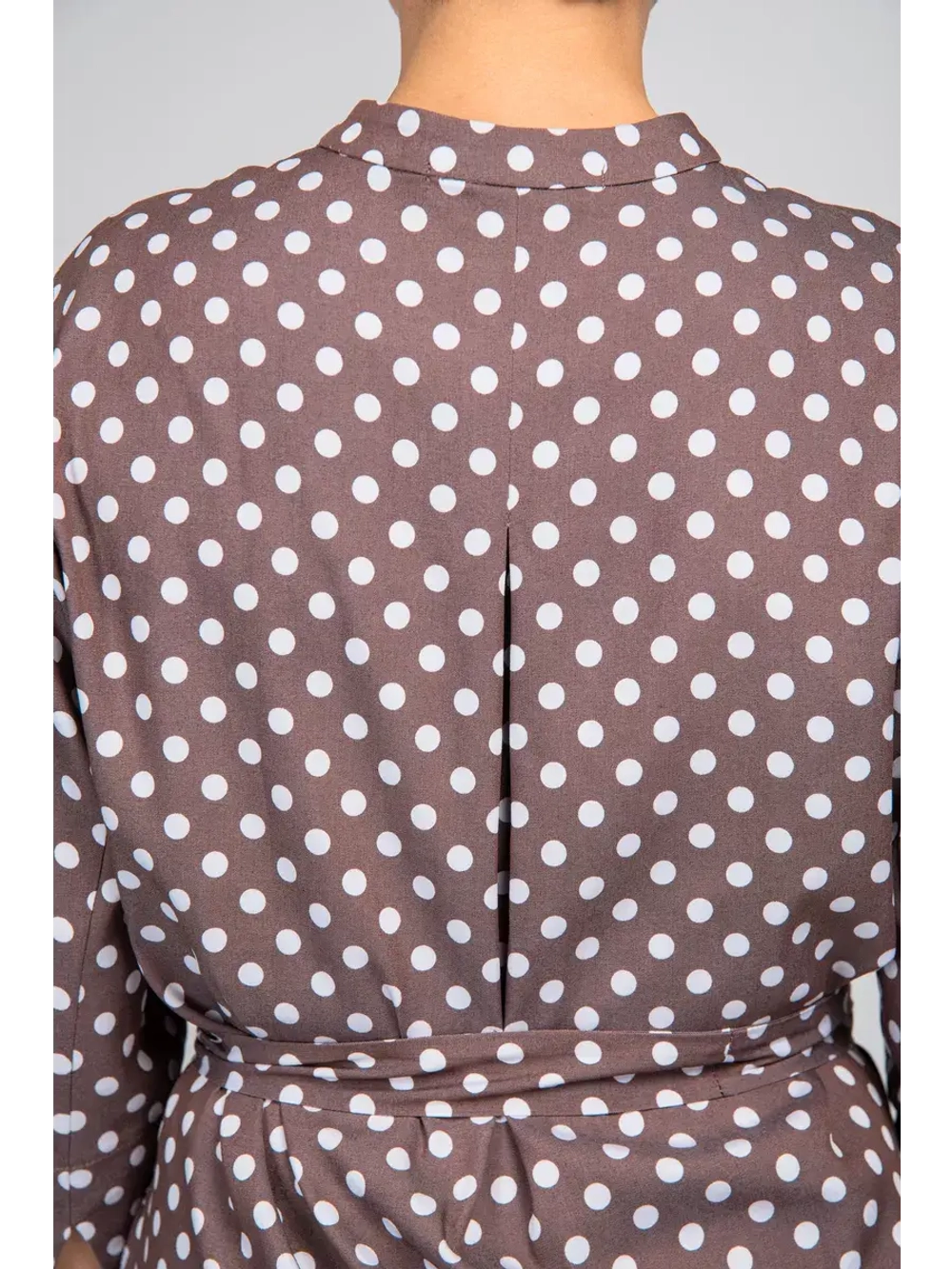 Платье рубашка летнее в горох миди