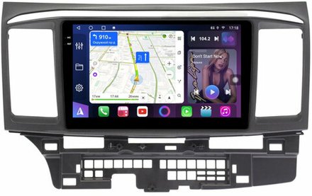 Магнитола для Mitsubishi Lancer X 2007-2016 - FarCar 037-9/3281M монитор 9.5" QLED на Android 14, TS18, CarPlay, 4G SIM-слот