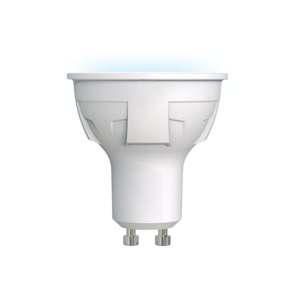 LED-JCDR 6W/6500K/GU10/FR PLP01WH Лампа светодиодная. Форма «JCDR», матовая. Серия ЯРКАЯ. Дневной белый свет (6500K). Картон. ТМ Uniel