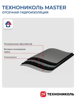 Отсечная гидроизоляция ТЕХНОНИКОЛЬ 200 мм х 20 м