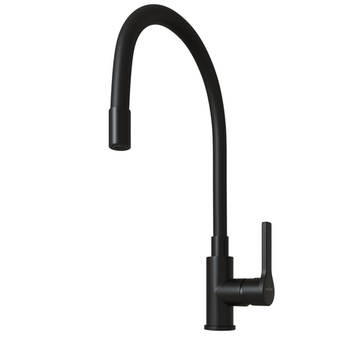 Смеситель для кухни 35k MIXLINE ML23-097 "Round Black" гибкий излив боковая ручка ЧЕРНЫЙ