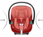 Коляска Cybex Coya Rosegold Frame Aton S2 i-Size Hibiscus Red Mirage Grey с дождевиком и бампером