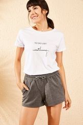 Qadın üçün beli rezinli boz şort 10071053