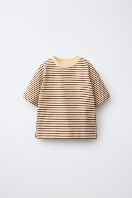 ZARA ФУТБОЛКА В ПОЛОСКУ, ТЕМНО-ЖЕЛТЫЙ