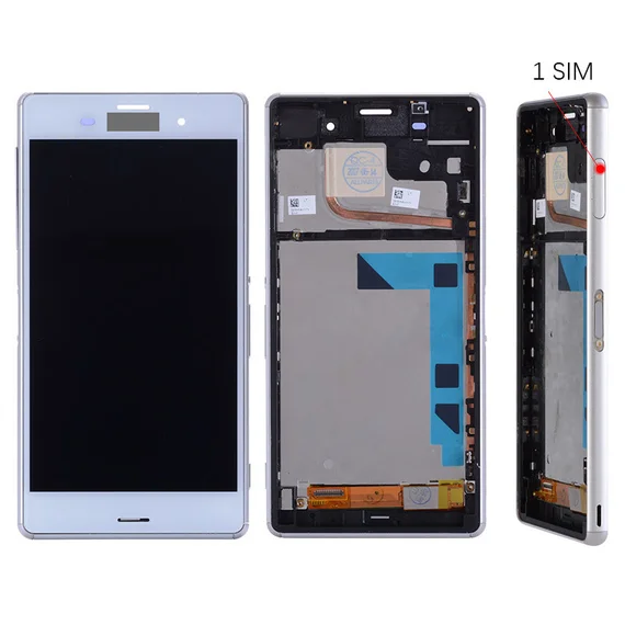 Дисплей для Sony Z3 в сборе с тачскрином на рамке (White) (Version:1 SIM)