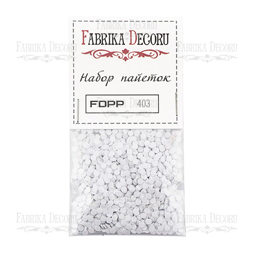 Набор пайеток №403, 4мм, белый цвет, Fabrika Decoru