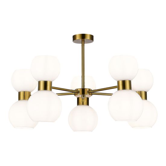 SLE1138-302-10 Светильник потолочный Латунь/Белый E27 10*60W THONET