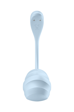 Виброяйцо Satisfyer Smooth Petal Connect App, голубое