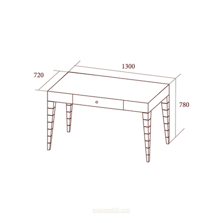 ЛОРЕНЦО Стол письменный бестумбовый малый (без стекла)
