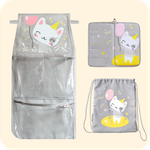 Набор для детского сада: кармашек, коврик, мешок. Котик