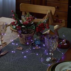 ULD-S0500-050-SCB-2AA PURPLE IP20 DEW Гирлянда светодиодная на батарейках 2AA не в-к. Роса. 5м. 50 светодиодов. Фиолетовый свет. Провод медный. TM Uniel