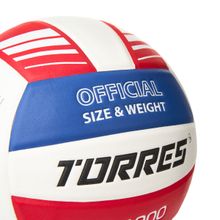 Мяч вол. TORRES VB 1000, V32415, р.5, синт.кожа (микрофибра), клееный, бут.кам, бел-син-красный