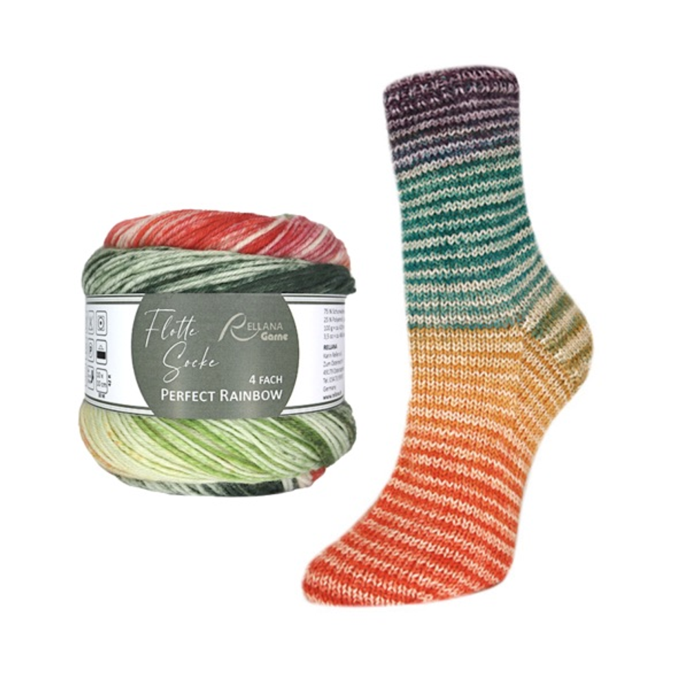 Пряжа Rellana Flotte Socke 4f. Perfect Rainbow (3125)