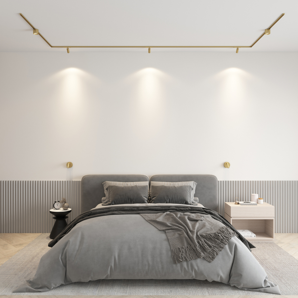 DK5743-SB Светильник для трека SHINE SPOT со светодиодом, D70*H60, 48V DC, 8W, RA?90, 3000K, IP20, сатинированная латунь, алюминий