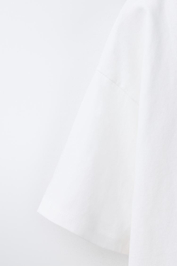 ZARA ФУТБОЛКА С ПРИНТОМ, БЕЛЫЙ