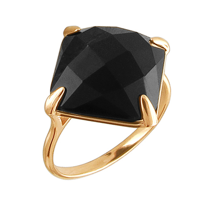 Кольцо с агатом из красного золота 585 пробы JA-R-110115-1