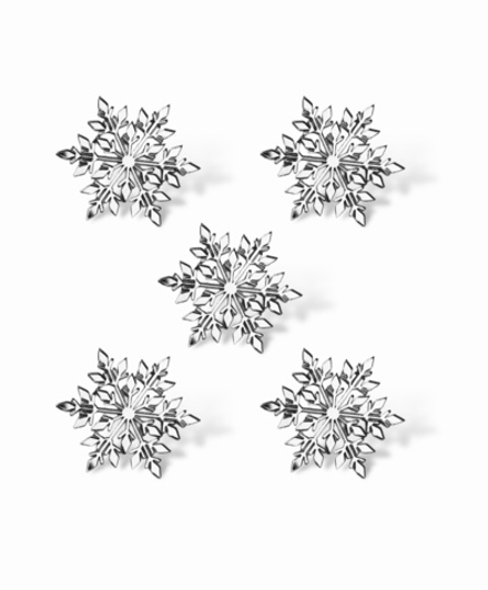 Бирочки "Снежинка" №1 (4см) 5шт акрил серебро
