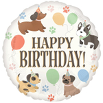 Фольгированный шар «Happy Birthday. Собачки в колпочках», 43 см/ 71 см